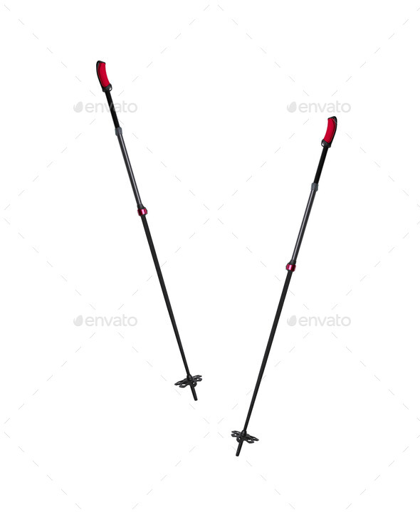 Ski and hiking poles with large snow cups Stock Photo by photobalance